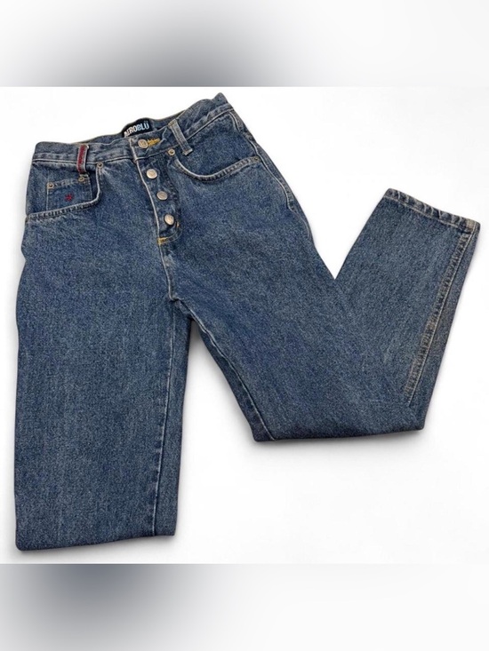 aeroblue Other - VTG Aeroblu High Waisted Jeans 10 Snap Button Fly Blue Denim Tapered Leg 24x24